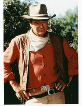 John Wayne wearing famous Red River belt in outfit from El Dorado 8x10 photo
