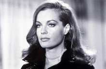Romy Schneider beautiful 1970's portrait with long hair in black jacket 8x10