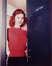 Shirley Temple as a teenager 8x10 photo opening door to her dressing room