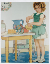 Shirley Temple 1930's artwork in kitchen making cake 8x10 photo