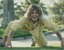 Ozzy Osbourne classic 1970's pose in yellow outfit on all fours 8x10 photo
