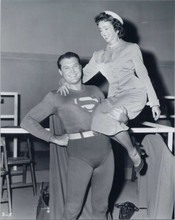 Adventures of Superman TV series George Reeves lifts up Noel Neal 8x10 photo