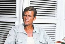 Roger Moore in safari shirt as James Bond 4x6 inch photo