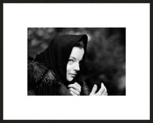 Romy Scheider wears scarf and fur coat 4x6 inch image on 8x10 photo