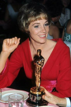 Julie Andrews in red dress at Academy Awards with her Oscar 4x6 inch photo