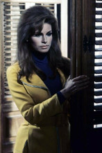 Raquel Welch stands by shutters from 1967 Fathom 4x6 inch photo