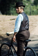 Paul Newman wearing bowler hat on bicycle Butch Cassidy & The Sundance Kid 4x6