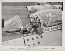 Robert Mitchum The Hunters 1958 8x10 photo seated in F-86 Sabre fighter jet