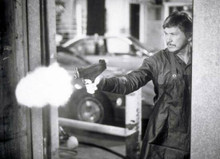 Charles Bronson fires rapid fire gun in doorway 8x10 photo unknown movie