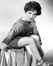 Barbara Shelley leggy pin-up pose 1950's full length seated 8x10 photo