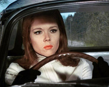 Diana Rigg wears red lipstick driving car as Emma Peel The Avengers 8x10 photo