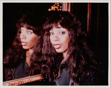 Donna Summer smiling portrait in black shirt reflection in mirror 8x10 photo