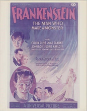 Frankenstein vintage movie poster artwork 8x10 photo Mae Clarke Boris Karloff