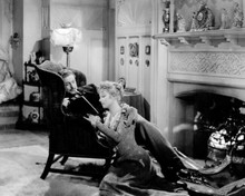 Goodbye Mr Chips 1939 Robert Donat in chair by fire Greer Garson by feet 8x10