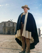 John Wayne full length wearing Texian cape in front of The Alamo 8x10 photo
