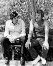 Playmates 1972 TV movie Doug McClure Alan Alda sitting on bench 8x10 photo