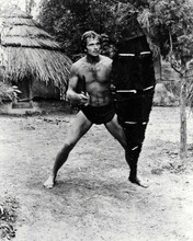 Ron Ely full length as Tarzan from classic TV series in African village 8x10