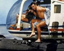 Sean Connery exits helicopter bare chest in swimsuit Thunderball 8x10 photo