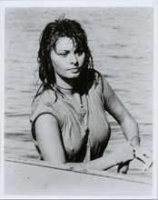 Sophia Loren wears wet see-thru blouse on boat Boy On a Dolphin 8x10 photo