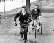 Rocky III Sylvester Stallone runs Burgess Meredith on bike 8x10 photo