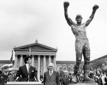 Rocky III Sylvester Stallone by Philadelphia Rocky statue 8x10 photo