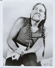 Willie Nelson smiling pose in sleeveless t-shirt 8x10 photo circa 1970's
