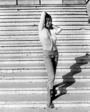 Ursula Andress full length 1960's barefoot pose on steps 8x10 photo