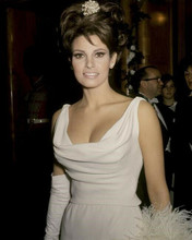 Raquel Welch looking glamorous at movie premiere c.1968 in white dress 8x10