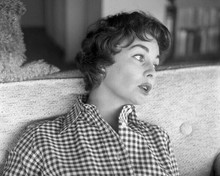 Jean Simmons candid head and shoulders portrait in checkered shirt 8x10 photo