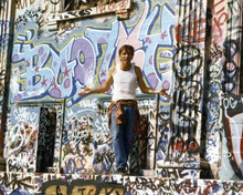 Don Johnson in white sleeveless shirt & jeans full length 8x10 inch photo