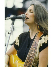 Emmylou Harris with guitar singing in concert c.1980's 8x10 inch photo