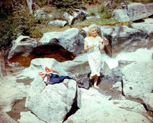 Marilyn Monroe in her undergarments on rocks River of No return 8x10 inch photo