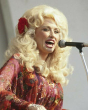 Dolly Parton 1970's singing in concert pose 8x10 inch photo