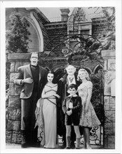 The Munsters Herman Lily Grandpa Eddie & Marilyn outside 13 Mockingbird 8x10