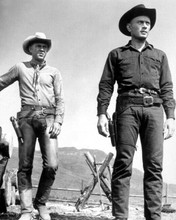 The Magnificent Seven iconic Steve McQueen Yul Brynner stand together 8x10 photo