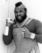 The A Team's B.A. Barracus holds up fist Mr T 8x10 inch photo