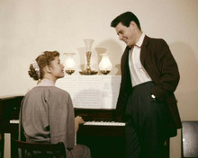 Debbie Reynolds plays piano Eddie Fisher by her side 8x10 inch photo