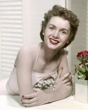 Debbie Reynolds early 1950's studio glamour pose in white dress 8x10 photo
