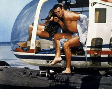 Thunderball bare chested Sean Connery exits helicopter 8x10 inch photo