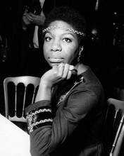 Nina Simone 1960's pose seated posing for cameras at press conference 8x10 photo