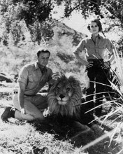 Daktari Marshall Thompson in bush with Clarence Cheryl Miller 8x10 inch photo