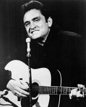 Johnny Cash in concert playing guitar late 1960's 8x10 inch photo