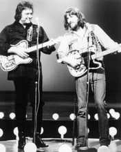 Johnny Cash Show 1976 Johnny plays guitar with guest Waylon Jennings 8x10 photo