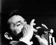 Johnny Cash in concert playing harmonica c.1968 8x10 inch photo