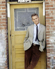 Tab Hunter 1960's pose in jacket and tie standing in doorway 8x10 inch photo