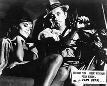Cape Fear Barrie Chase sits beside Robert Mitchum in car 8x10 inch photo