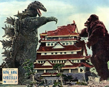King Kong vs Godzilla 1962 Kong & Godzilla destroy Japanese house 8x10 photo