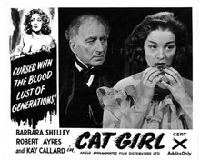 Cat Girl vintage art Barbara Shelley looks frightened Robert Ayres 8x10 photo