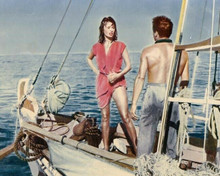 Sophia Loren wearing red wet dress on boat Boy on a Dolphin 8x10 inch photo