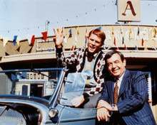 Happy Days Tom Bosley Ron Howard with car outside Arnold's 8x10 inch photo